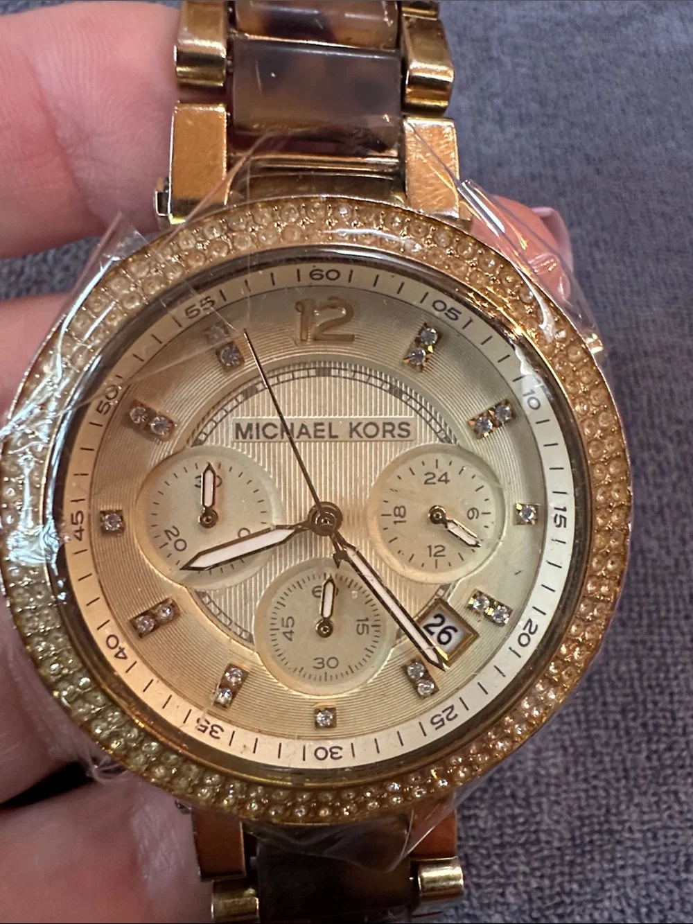 Michael Kors Gold & Tortoise Shell Watch
